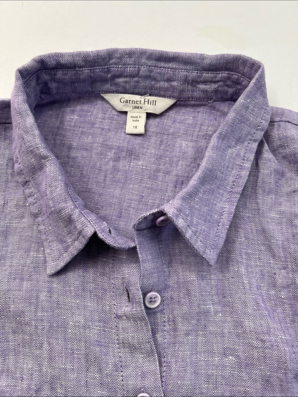 Garnet Hill Sleeveless Lavender Linen Shirt Dress - Picture 4 of 16